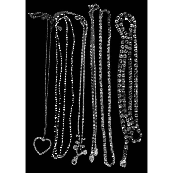 Rhinestone Silver Tone 53 Pieces Vtge to Now Necklaces Bracelets Earrings Broch - Picture 8 of 16